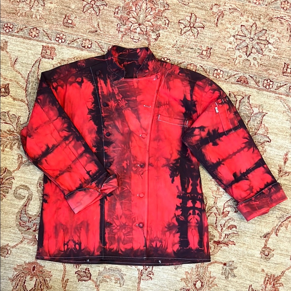 Red and Black Tie-Dye Jacket